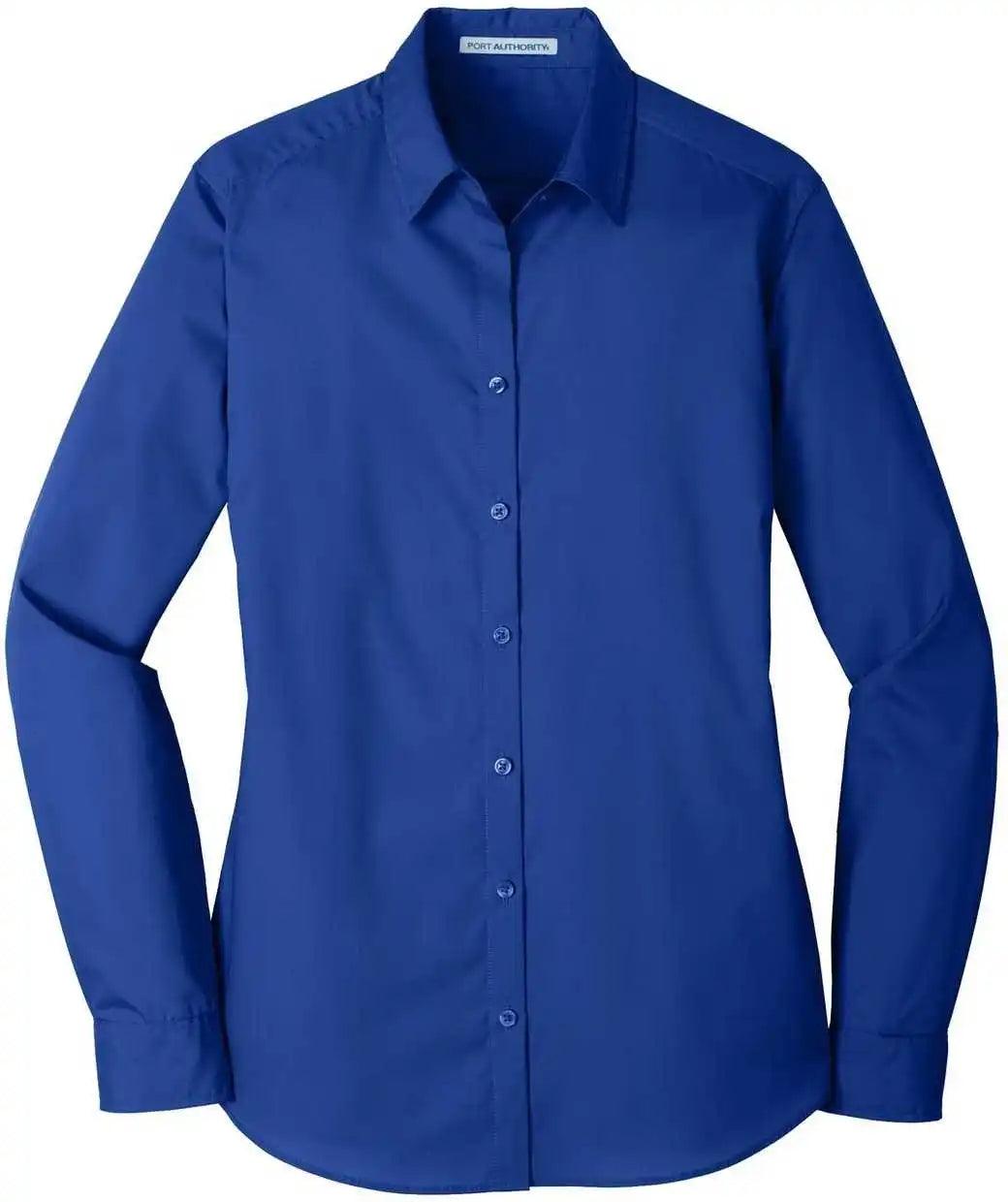 Port Authority Lw100 Ladies Long Sleeve Carefree Poplin Shirt True Royal