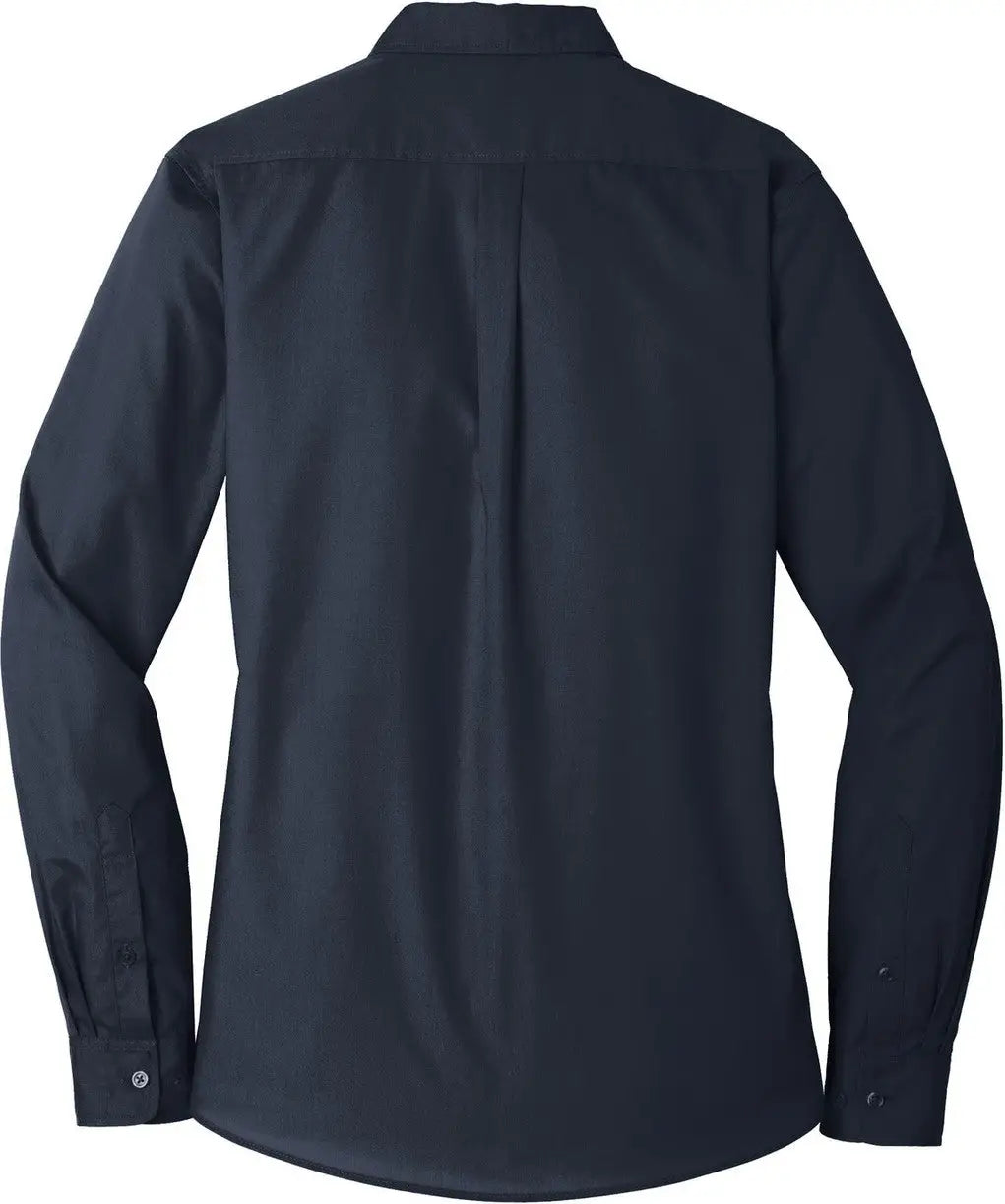 Port Authority Lw100 Women’s Long Sleeve Carefree Poplin Shirt - River Blue Navy