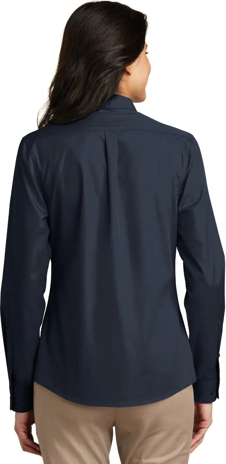 Port Authority Lw100 Women’s Long Sleeve Carefree Poplin Shirt - River Blue Navy