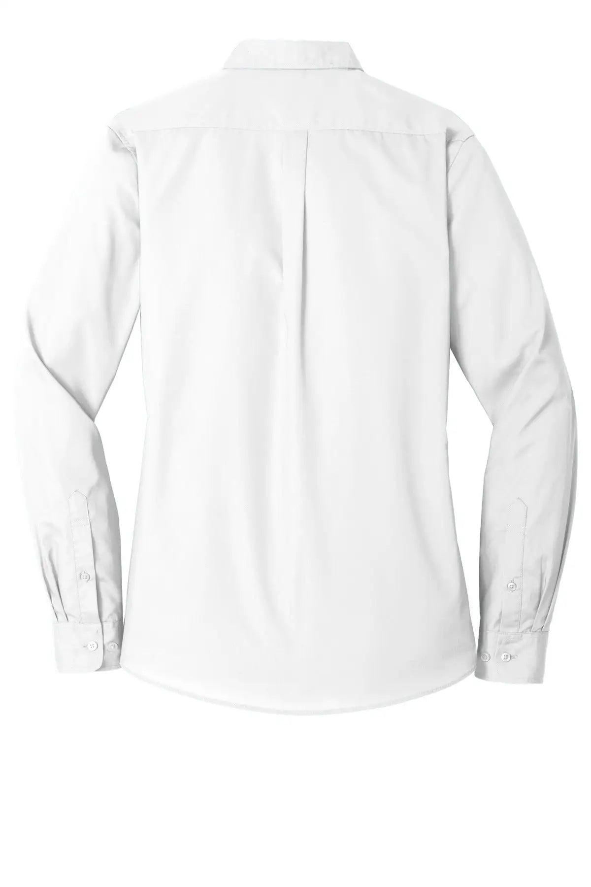 Port Authority Lw100 Women’s Long Sleeve Carefree Poplin Shirt - White