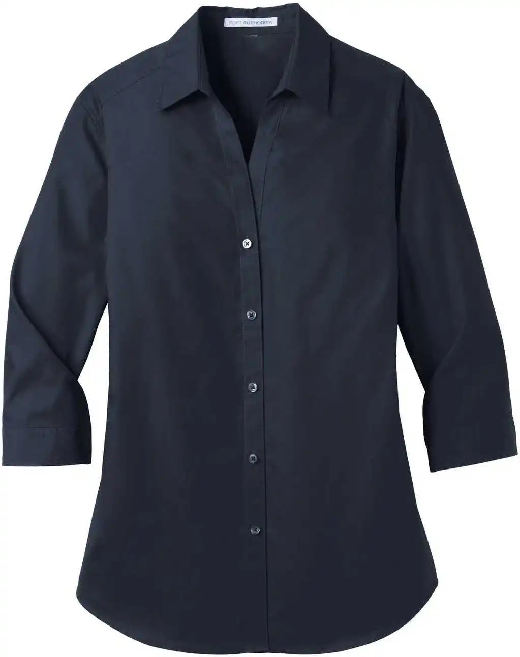 Port Authority Lw102 Ladies 3/4-sleeve Carefree Poplin Shirt - River Blue Navy