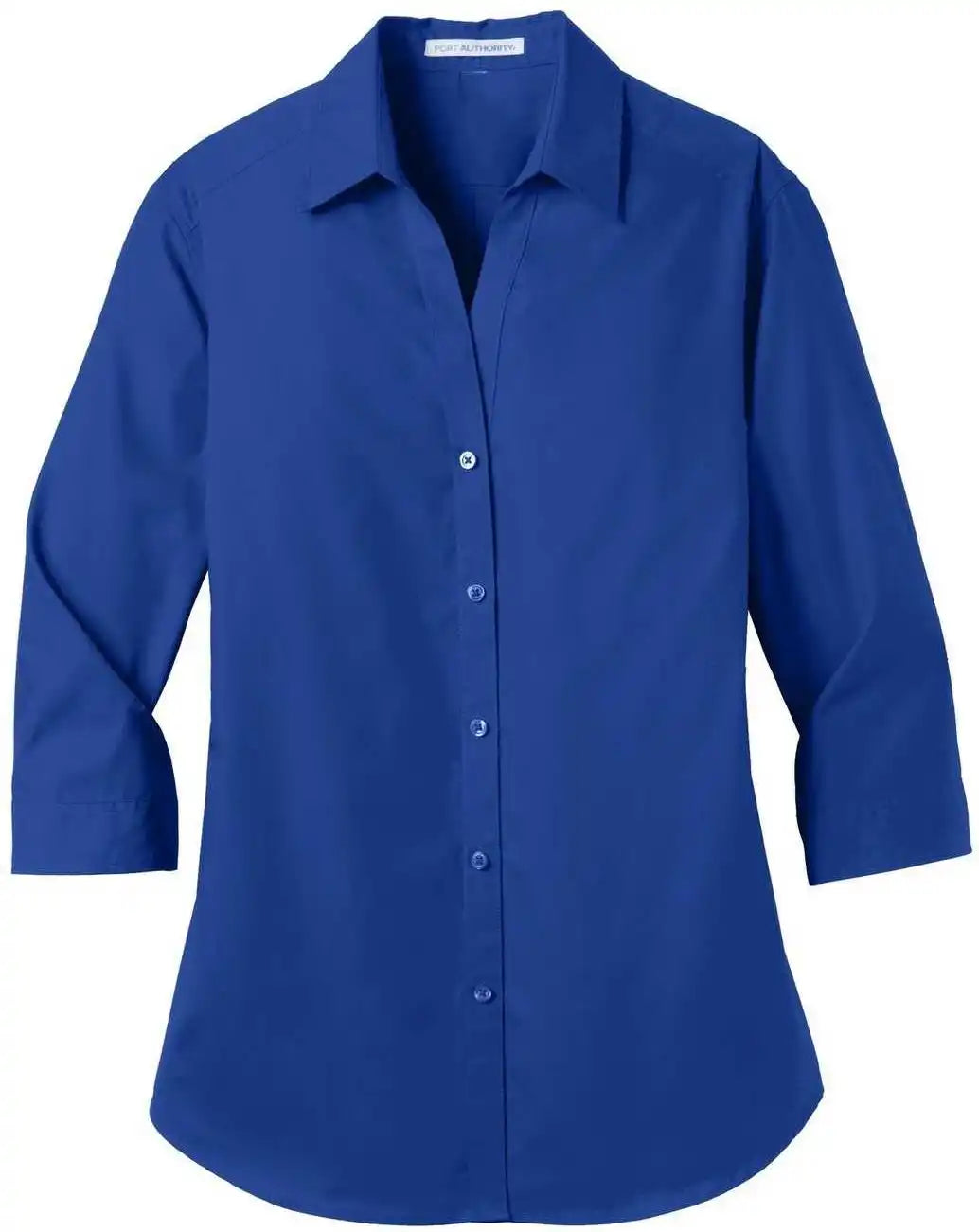 Port Authority Lw102 Ladies 3/4-sleeve Carefree Poplin Shirt - True Royal