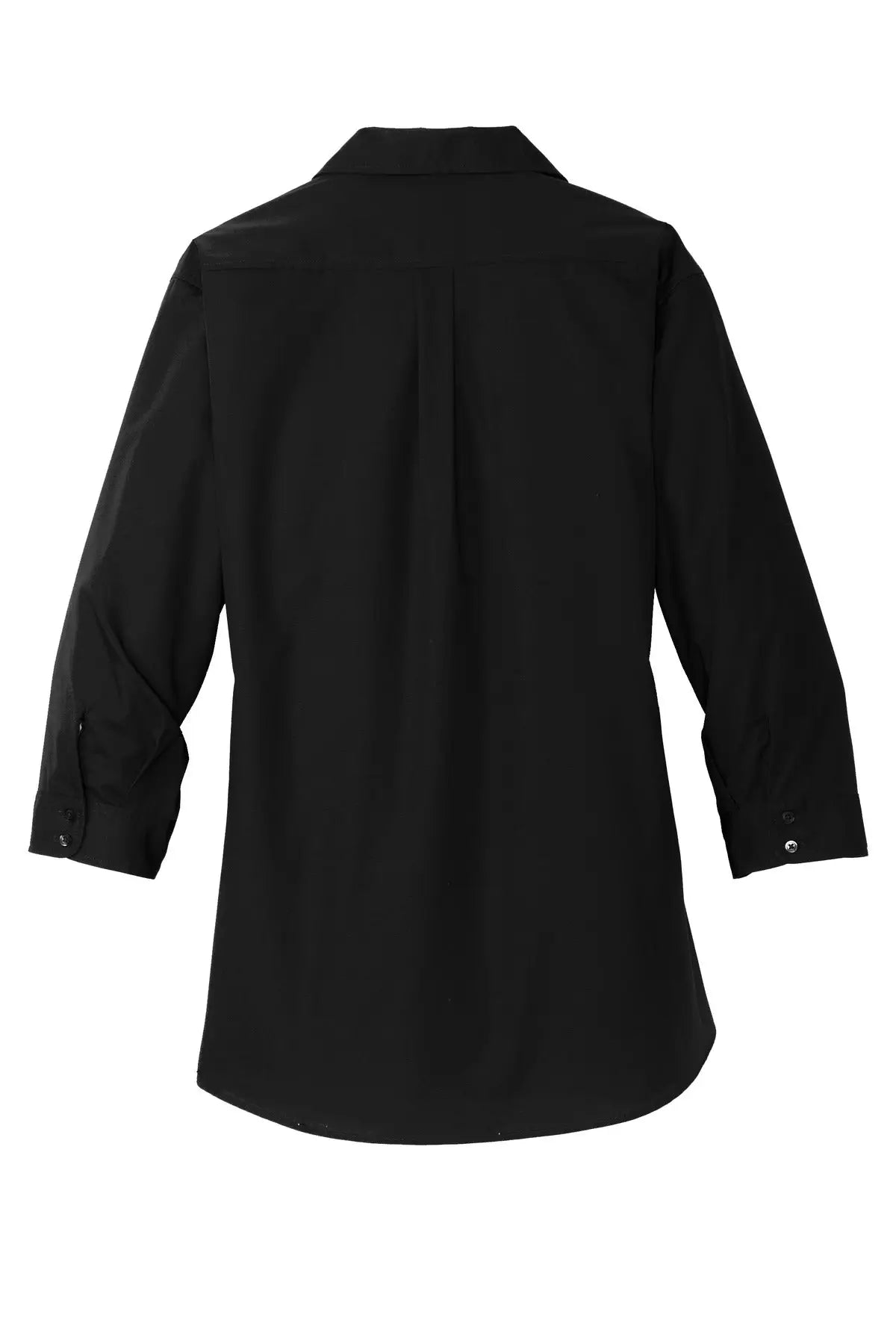 Port Authority Lw102 Women’s 3/4-sleeve Carefree Poplin Shirt - Deep Black