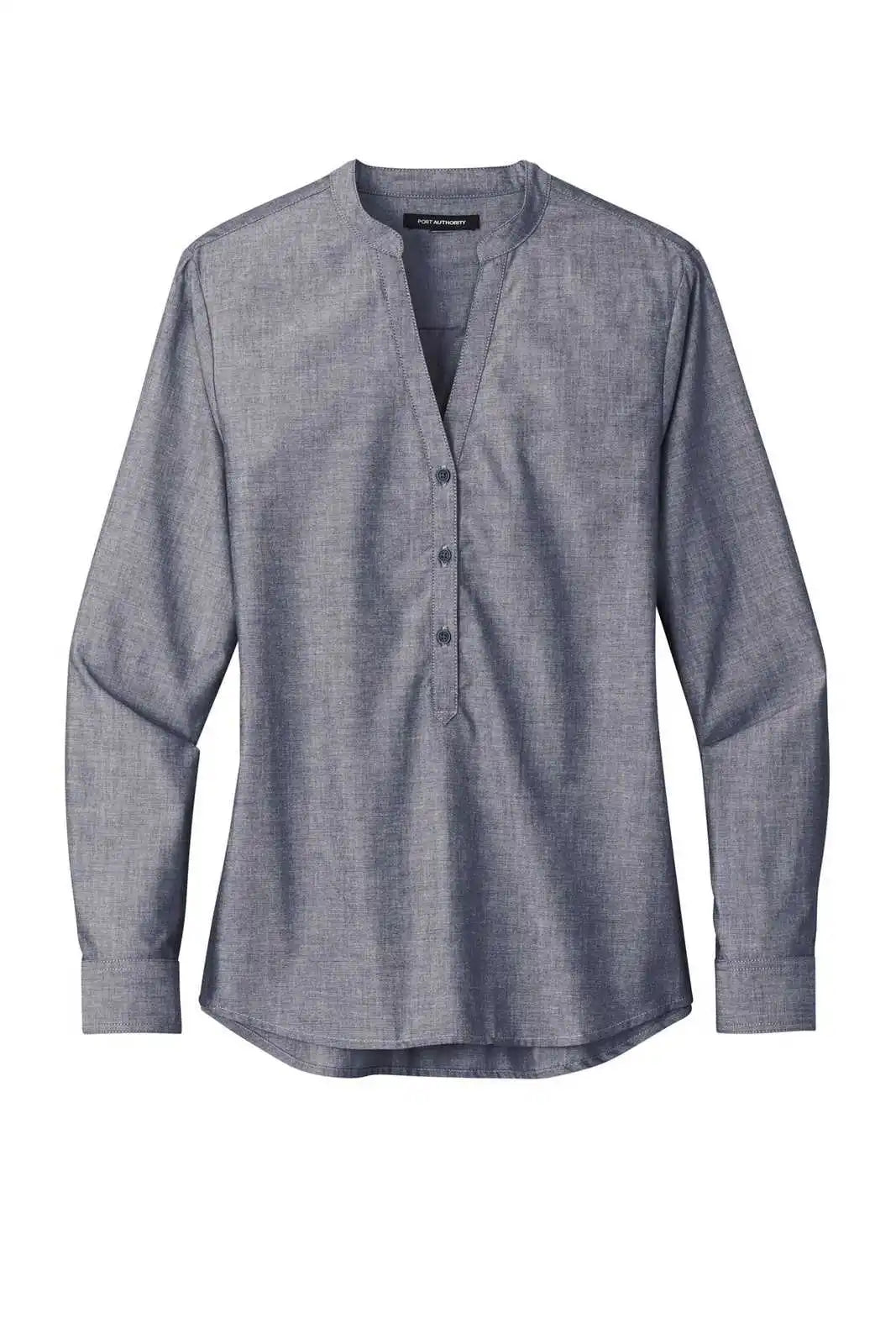 Port Authority Lw382 Ladies Long Sleeve Chambray Easy Care Shirt - Estate Blue