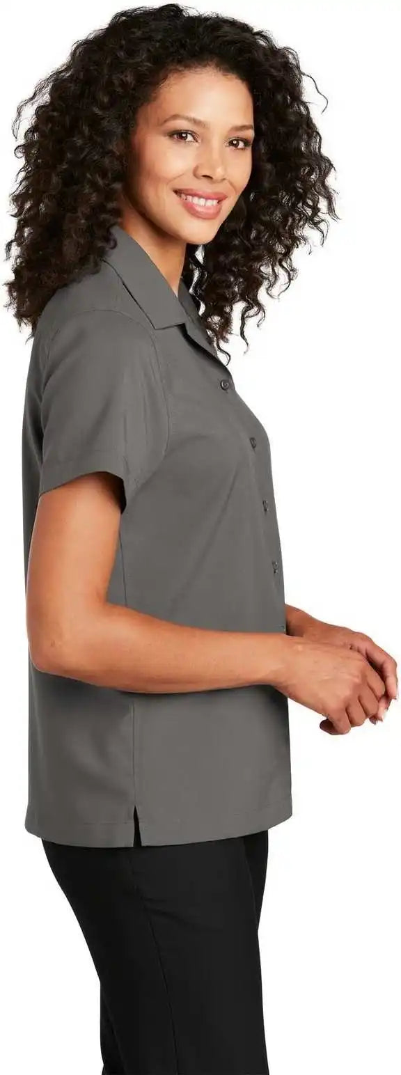 Port Authority Lw400 Ladies Short Sleeve Performance Staff Shirt Graphite
