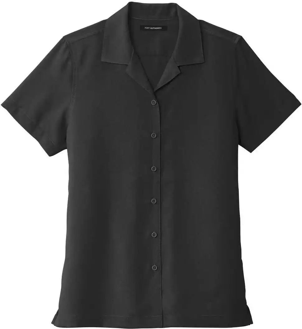 Port Authority Lw400 Ladies Short Sleeve Performance Staff Shirt Black