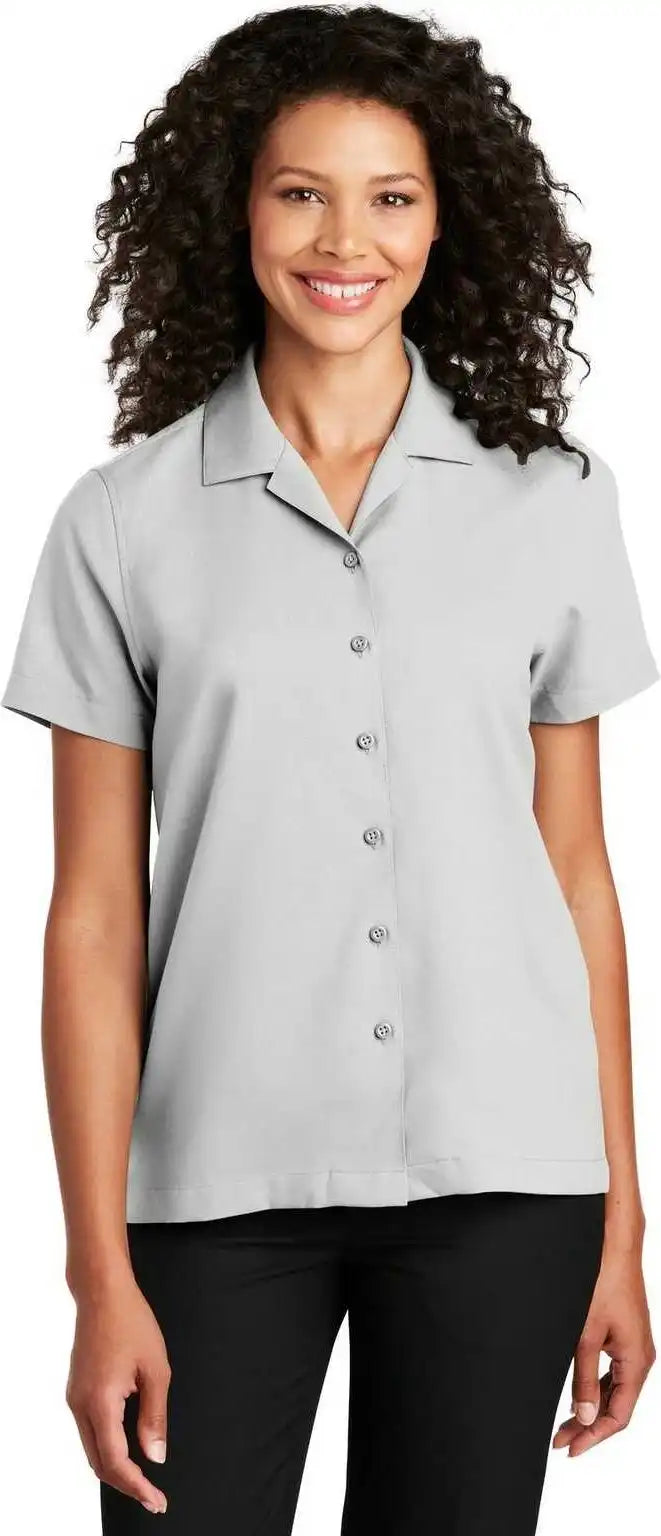 Port Authority Lw400 Ladies Short Sleeve Performance Staff Shirt - Silver