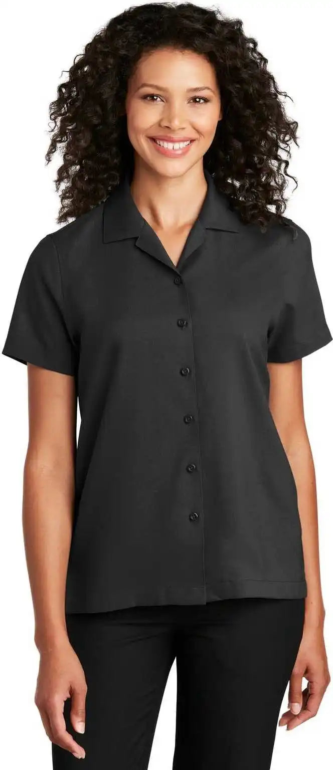 Port Authority Lw400 Ladies Short Sleeve Performance Staff Shirt Black