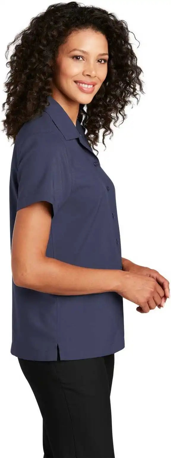 Port Authority Lw400 Ladies Short Sleeve Performance Staff Shirt True Navy
