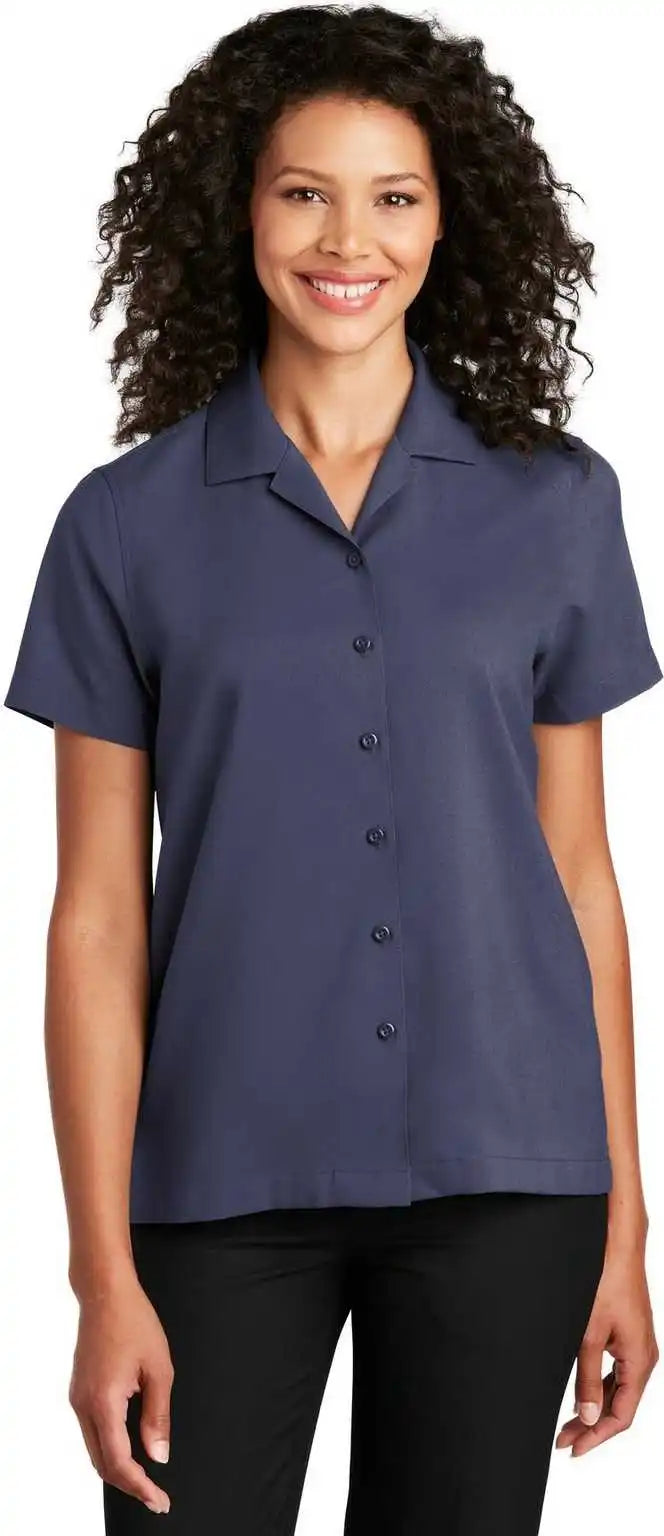 Port Authority Lw400 Ladies Short Sleeve Performance Staff Shirt True Navy