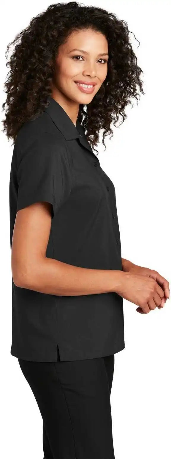 Port Authority Lw400 Ladies Short Sleeve Performance Staff Shirt Black