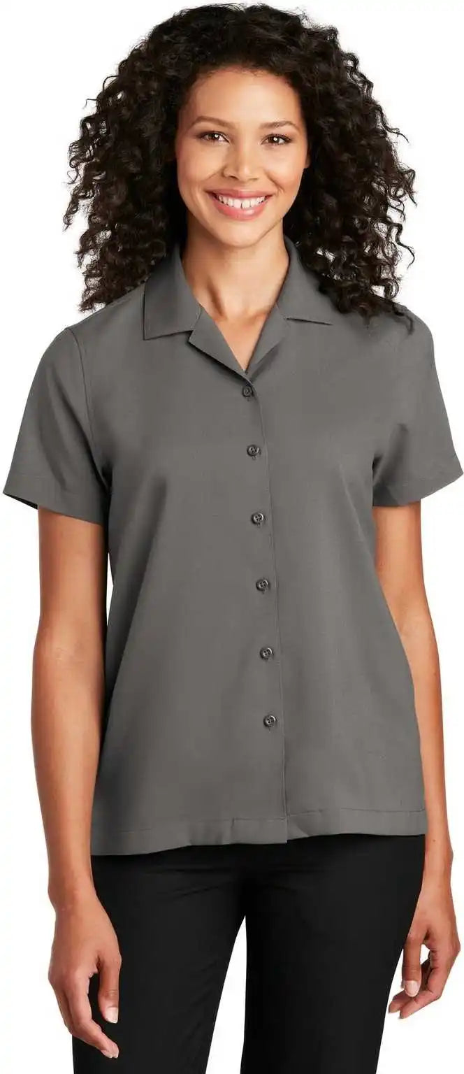 Port Authority Lw400 Ladies Short Sleeve Performance Staff Shirt Graphite