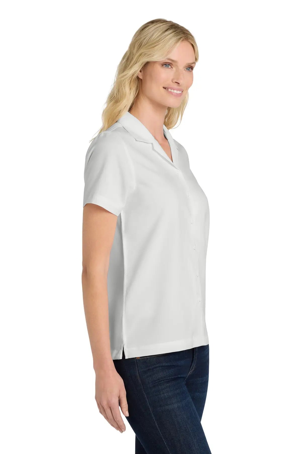 Port Authority Lw400 Women’s Short Sleeve Performance Staff Shirt - Silver