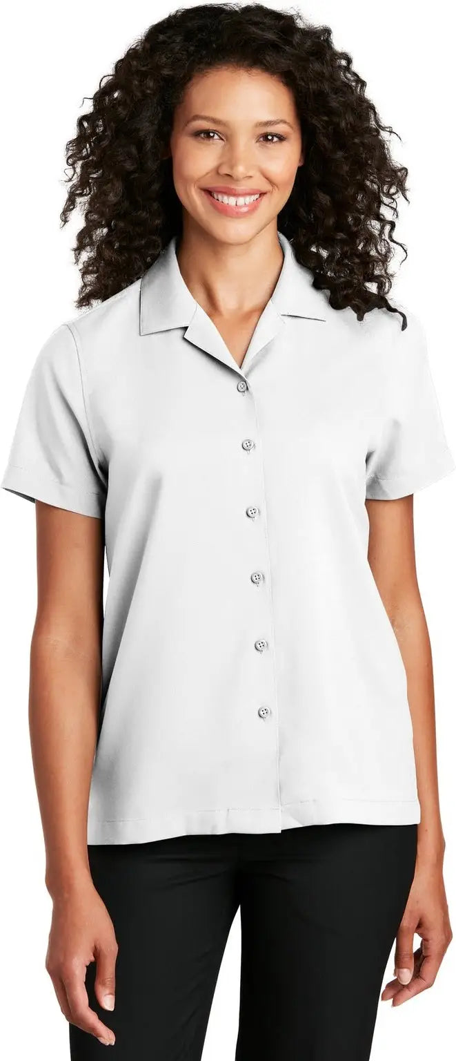 Port Authority Lw400 Women’s Short Sleeve Performance Staff Shirt - White - Ladies Xs