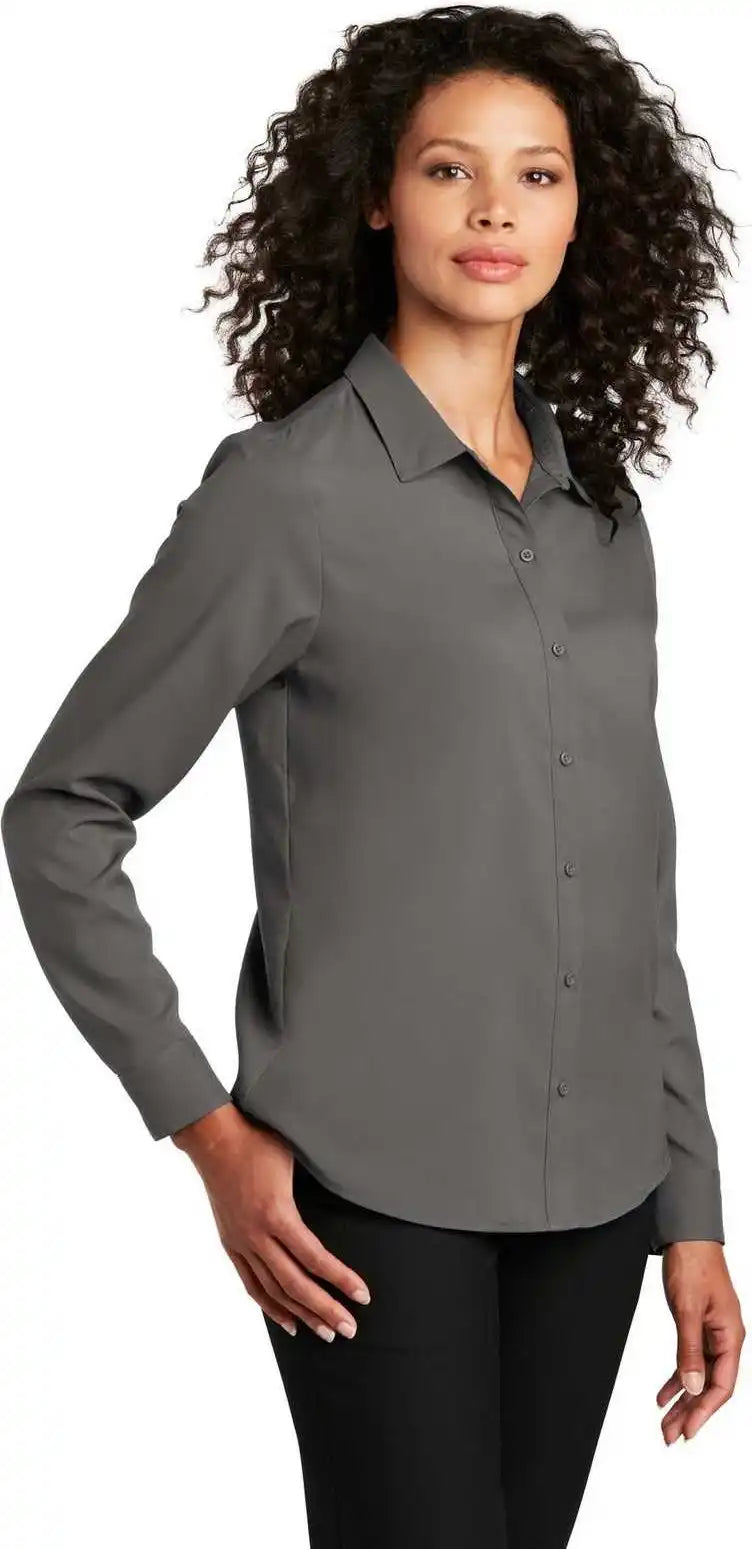 Port Authority Lw401 Ladies Long Sleeve Performance Staff Shirt Graphite