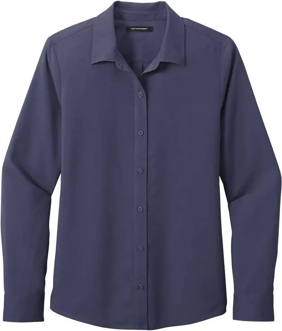 Port Authority Lw401 Ladies Long Sleeve Performance Staff Shirt True Navy