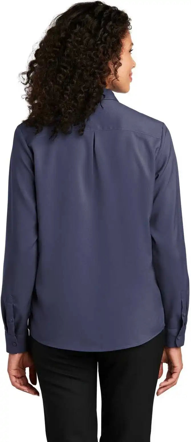Port Authority Lw401 Ladies Long Sleeve Performance Staff Shirt True Navy