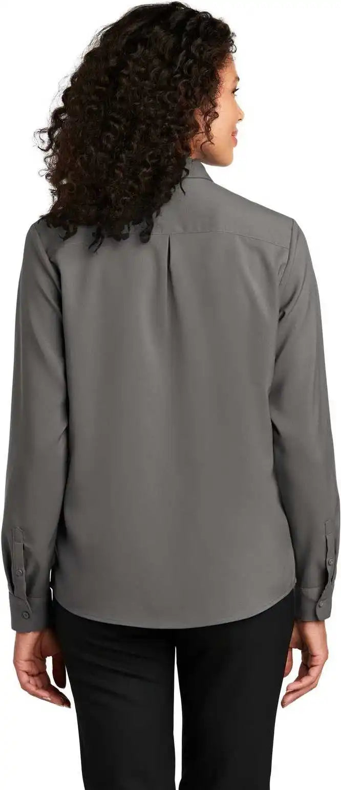 Port Authority Lw401 Ladies Long Sleeve Performance Staff Shirt Graphite