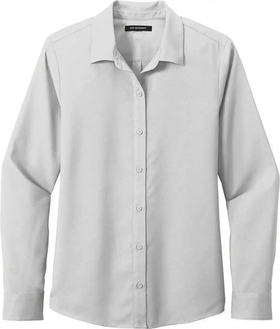 Port Authority Lw401 Ladies Long Sleeve Performance Staff Shirt - Silver