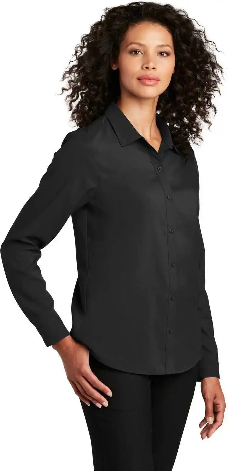 Port Authority Lw401 Ladies Long Sleeve Performance Staff Shirt Black