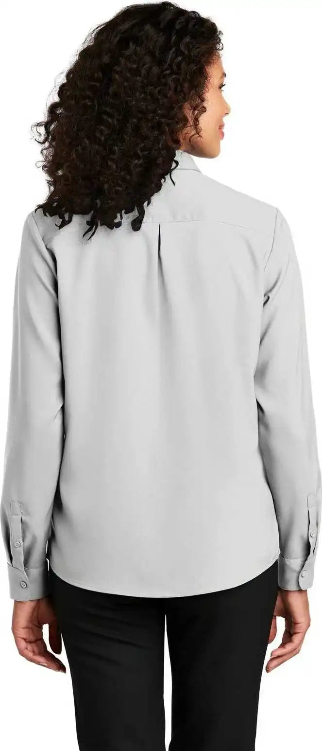 Port Authority Lw401 Ladies Long Sleeve Performance Staff Shirt - Silver