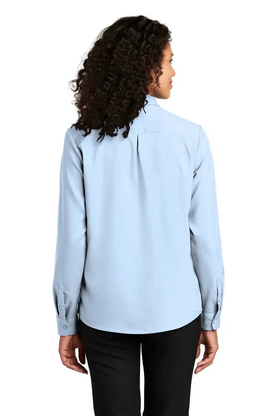 Port Authority Lw401 Ladies Long Sleeve Performance Staff Shirt Cloud Blue