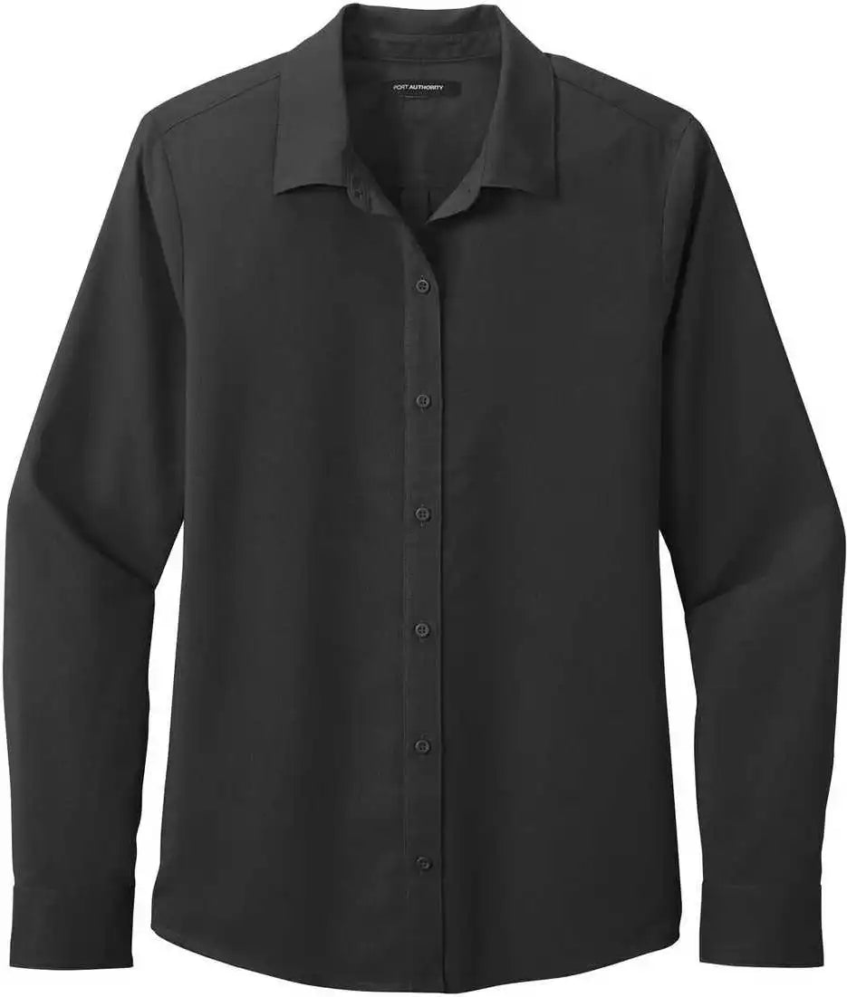 Port Authority Lw401 Ladies Long Sleeve Performance Staff Shirt Black