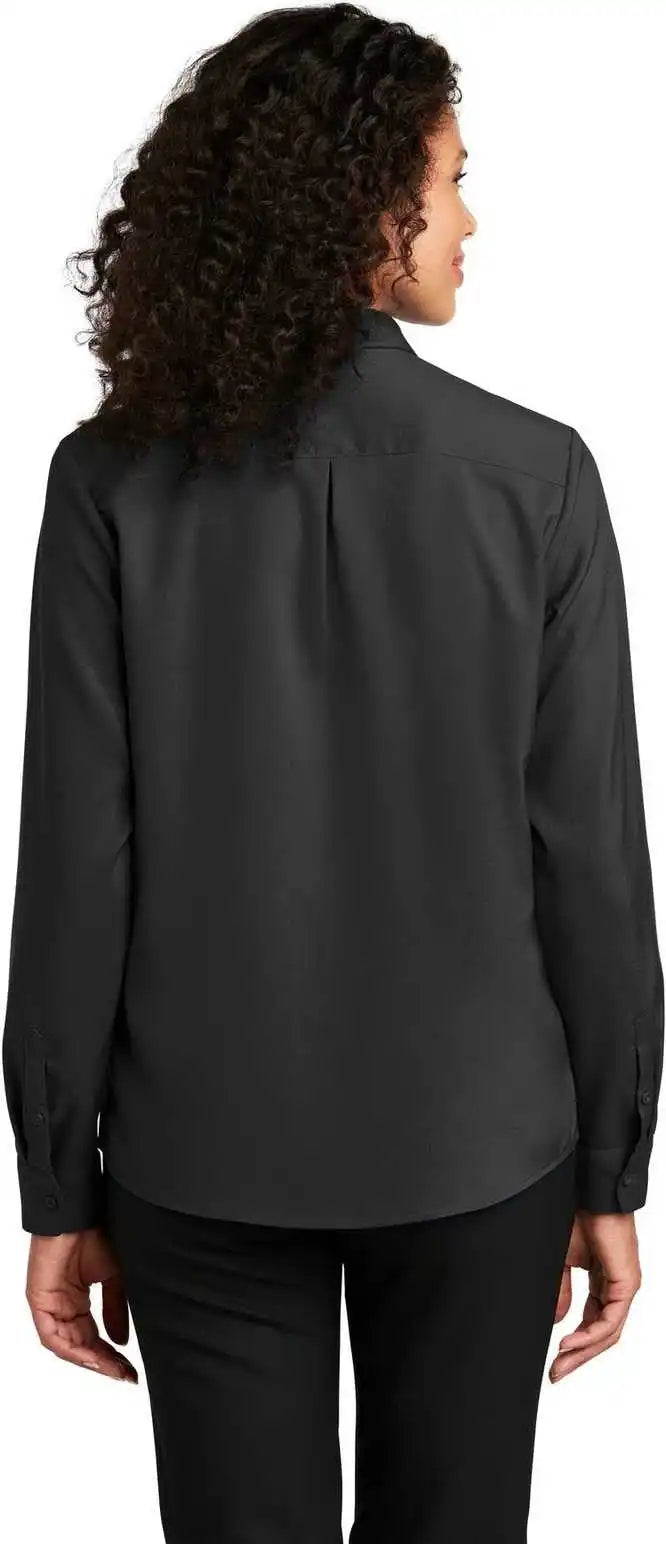 Port Authority Lw401 Ladies Long Sleeve Performance Staff Shirt Black