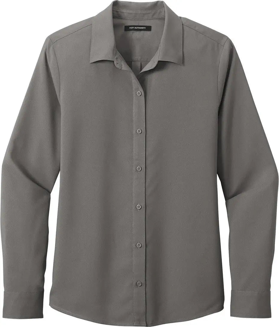 Port Authority Lw401 Women’s Long Sleeve Performance Staff Shirt - Graphite
