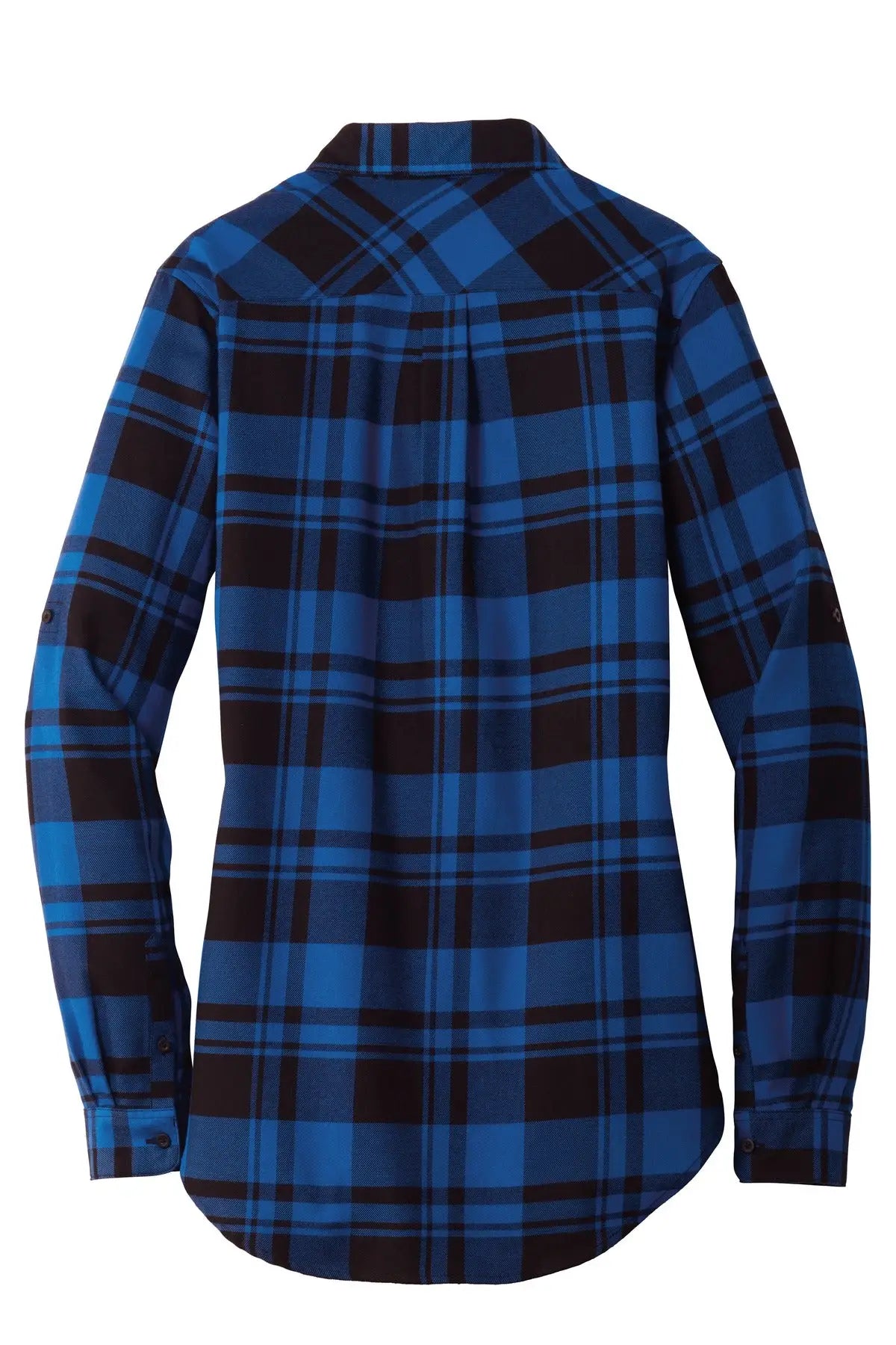 Port Authority Lw668 Women’s Plaid Flannel Tunic - Royal Black