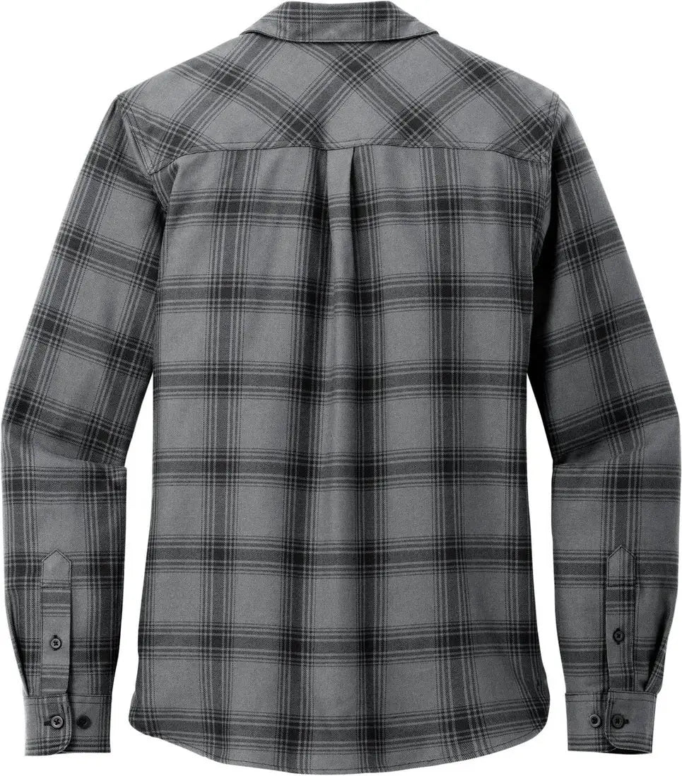 Port Authority Lw669 Women’s Plaid Flannel Shirt - Gray Black Open