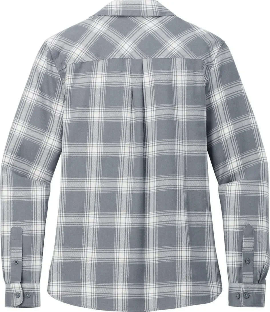 Port Authority Lw669 Women’s Plaid Flannel Shirt - Gray Cream Open - Gray/ / Ladies Xs