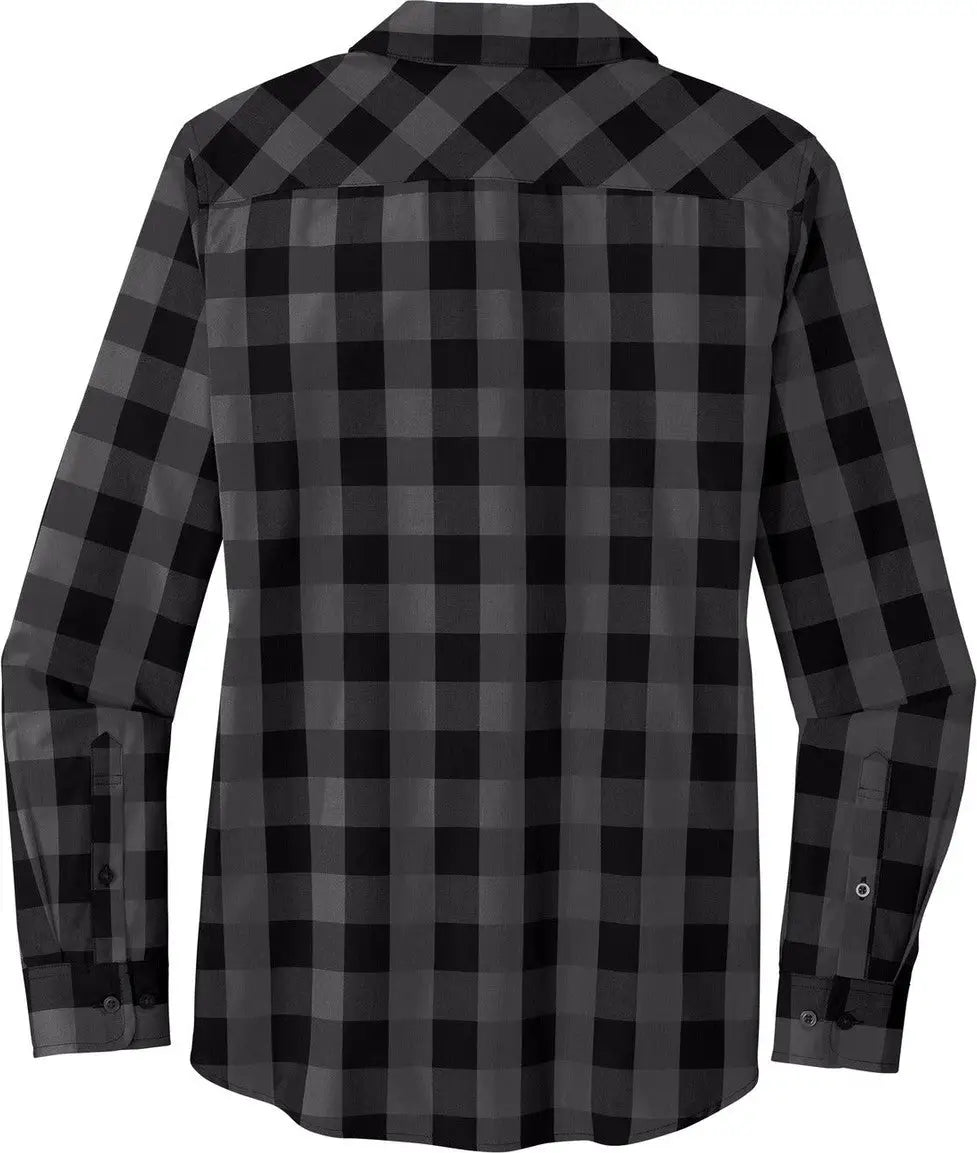 Port Authority Lw670 Women’s Everyday Plaid Shirt - Black