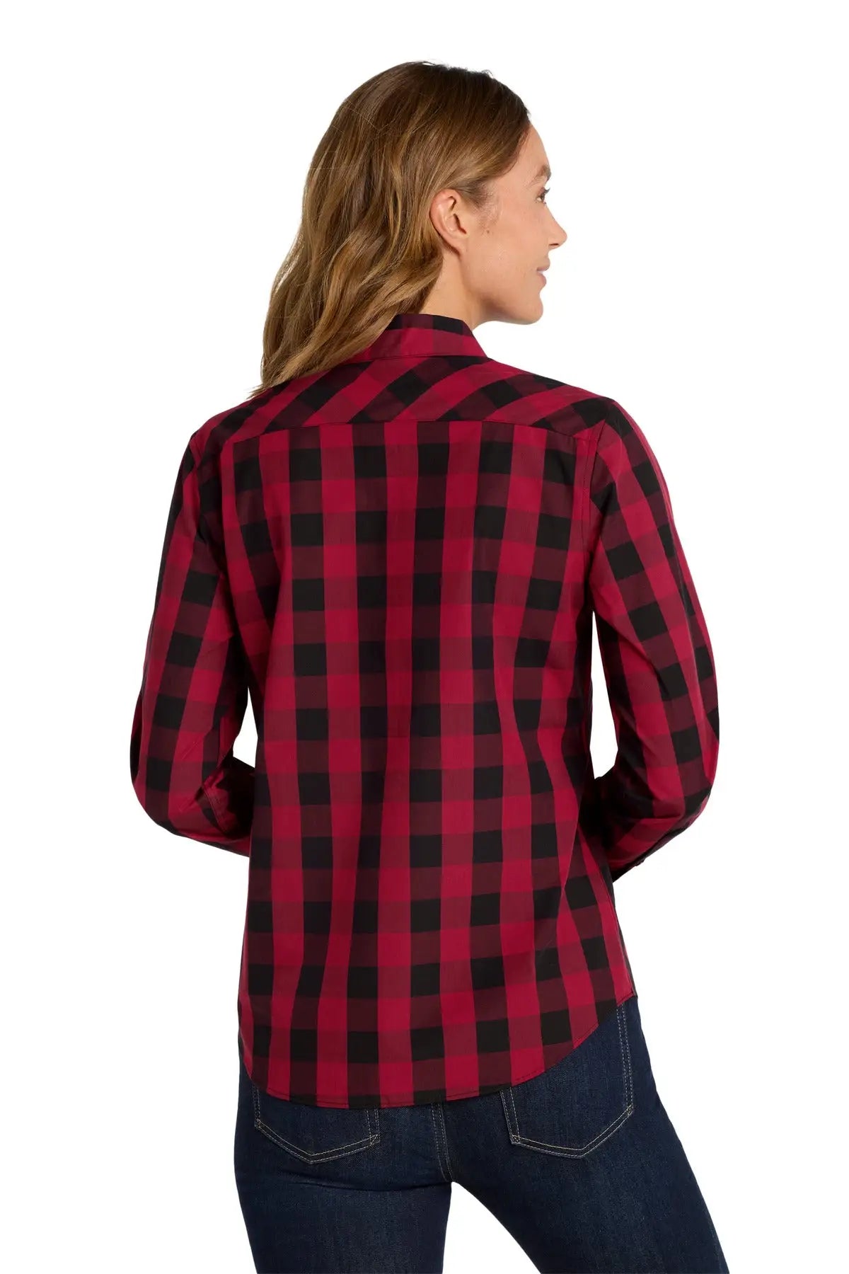 Port Authority Lw670 Women’s Everyday Plaid Shirt - Rich Red
