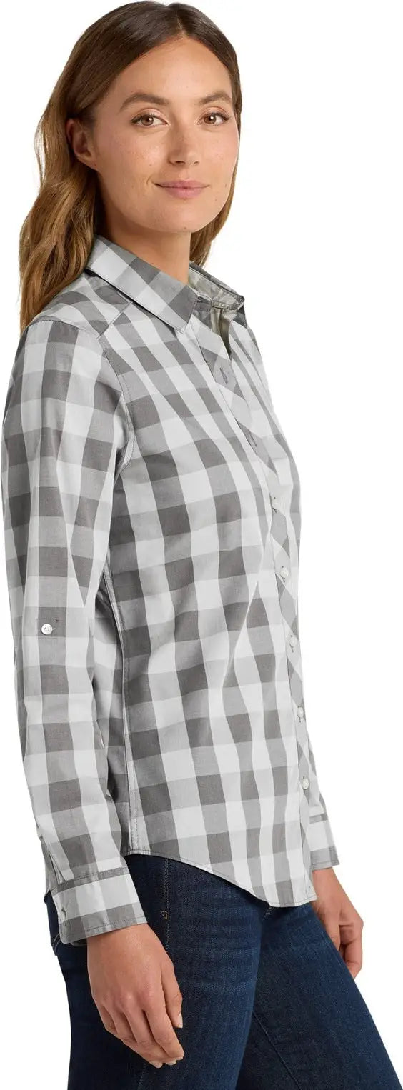 Port Authority Lw670 Women’s Everyday Plaid Shirt - Shadow Gray