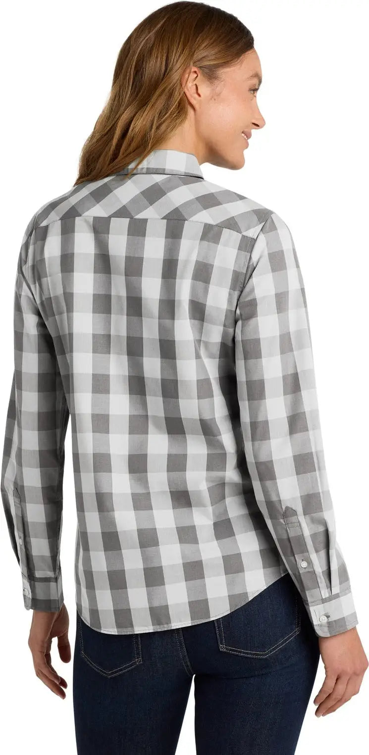 Port Authority Lw670 Women’s Everyday Plaid Shirt - Shadow Gray