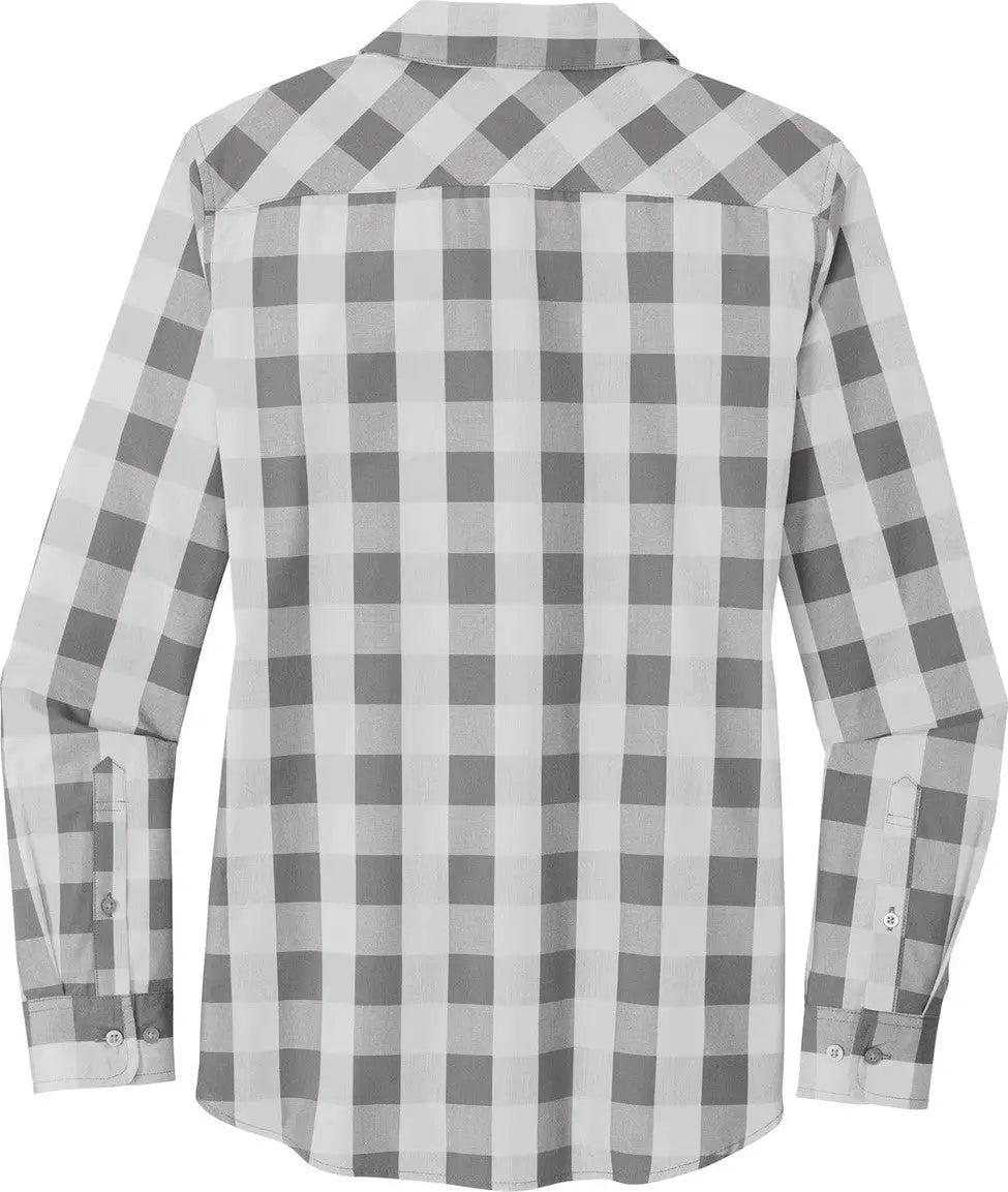 Port Authority Lw670 Women’s Everyday Plaid Shirt - Shadow Gray
