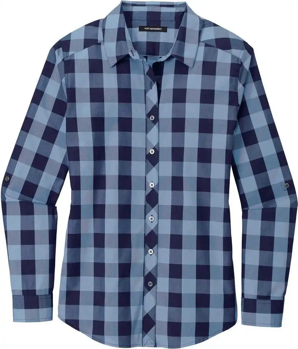 Port Authority Lw670 Women’s Everyday Plaid Shirt - True Navy