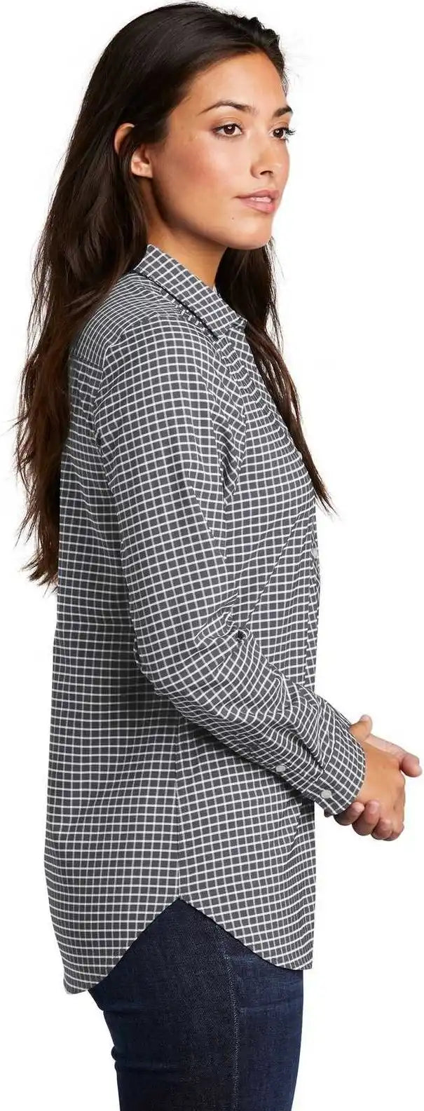 Port Authority Lw680 Ladies City Stretch Tunic Graphite White