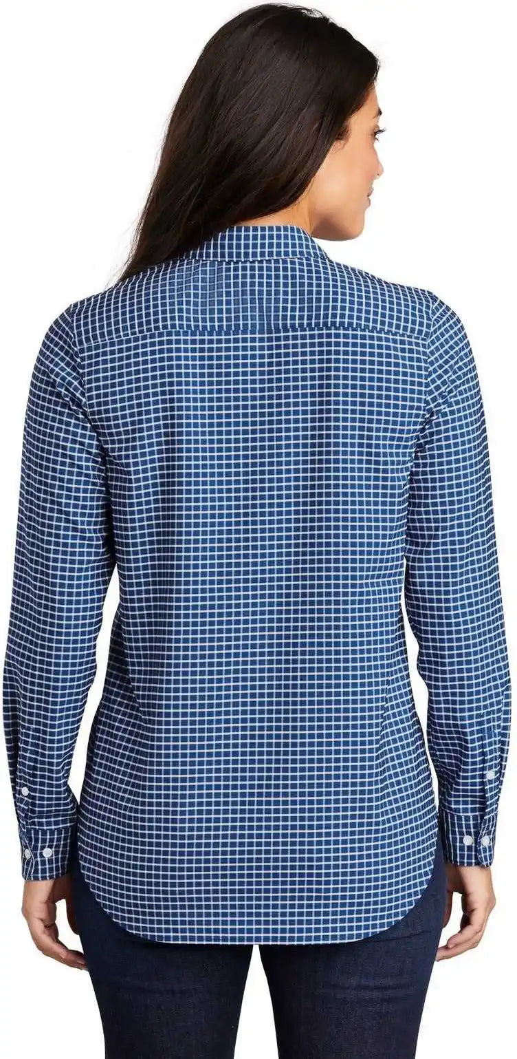 Port Authority Lw680 Ladies City Stretch Tunic - True Blue White