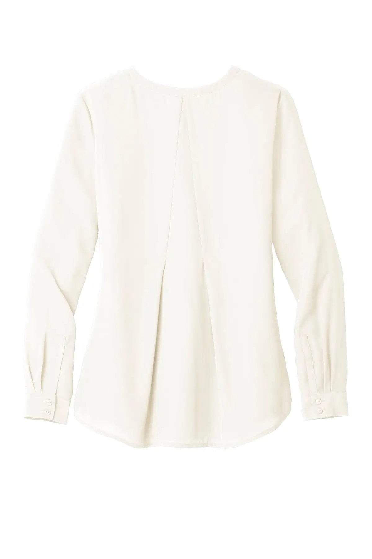 Port Authority Lw700 Women’s Long Sleeve Button-front Blouse - Ivory Chiffon