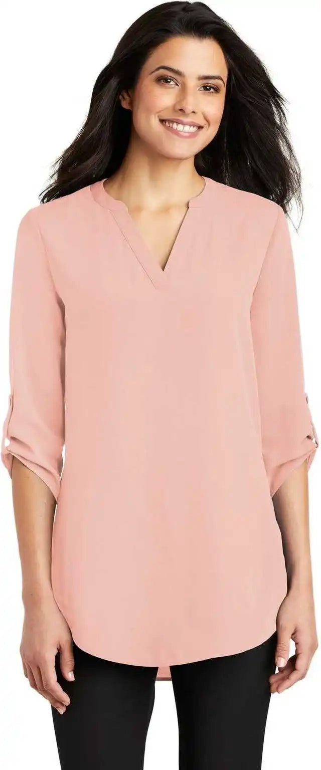 Port Authority Lw701 Ladies 3/4-sleeve Tunic Blouse - Rose Quartz