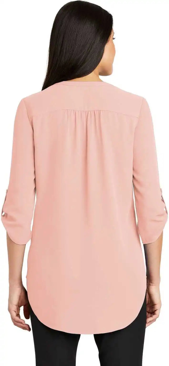 Port Authority Lw701 Ladies 3/4 Sleeve Tunic Blouse Rose Quartz