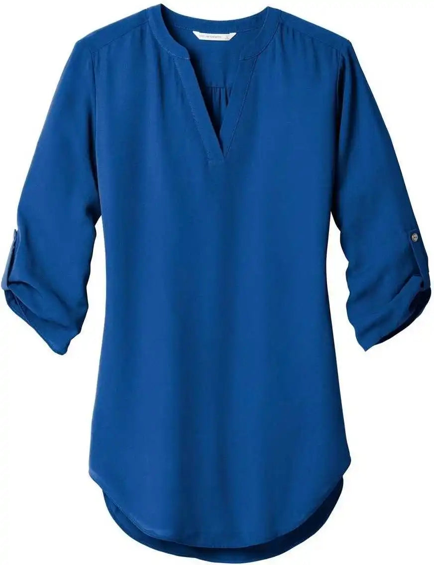 Port Authority Lw701 Ladies 3/4 Sleeve Tunic Blouse True Blue