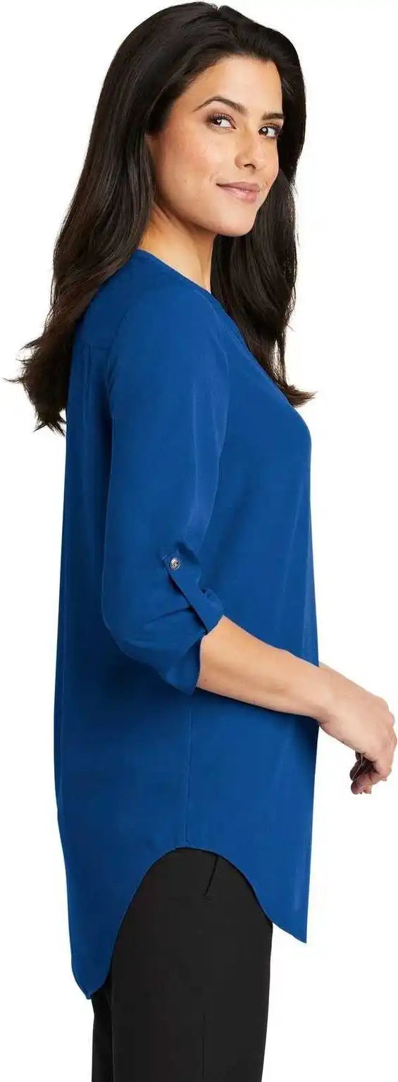 Port Authority Lw701 Ladies 3/4 Sleeve Tunic Blouse True Blue