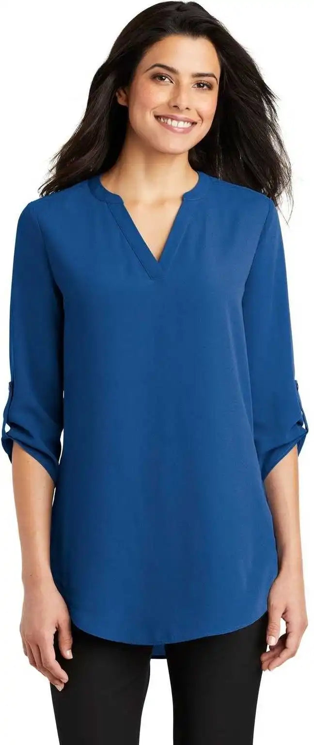 Port Authority Lw701 Ladies 3/4-sleeve Tunic Blouse - True Blue