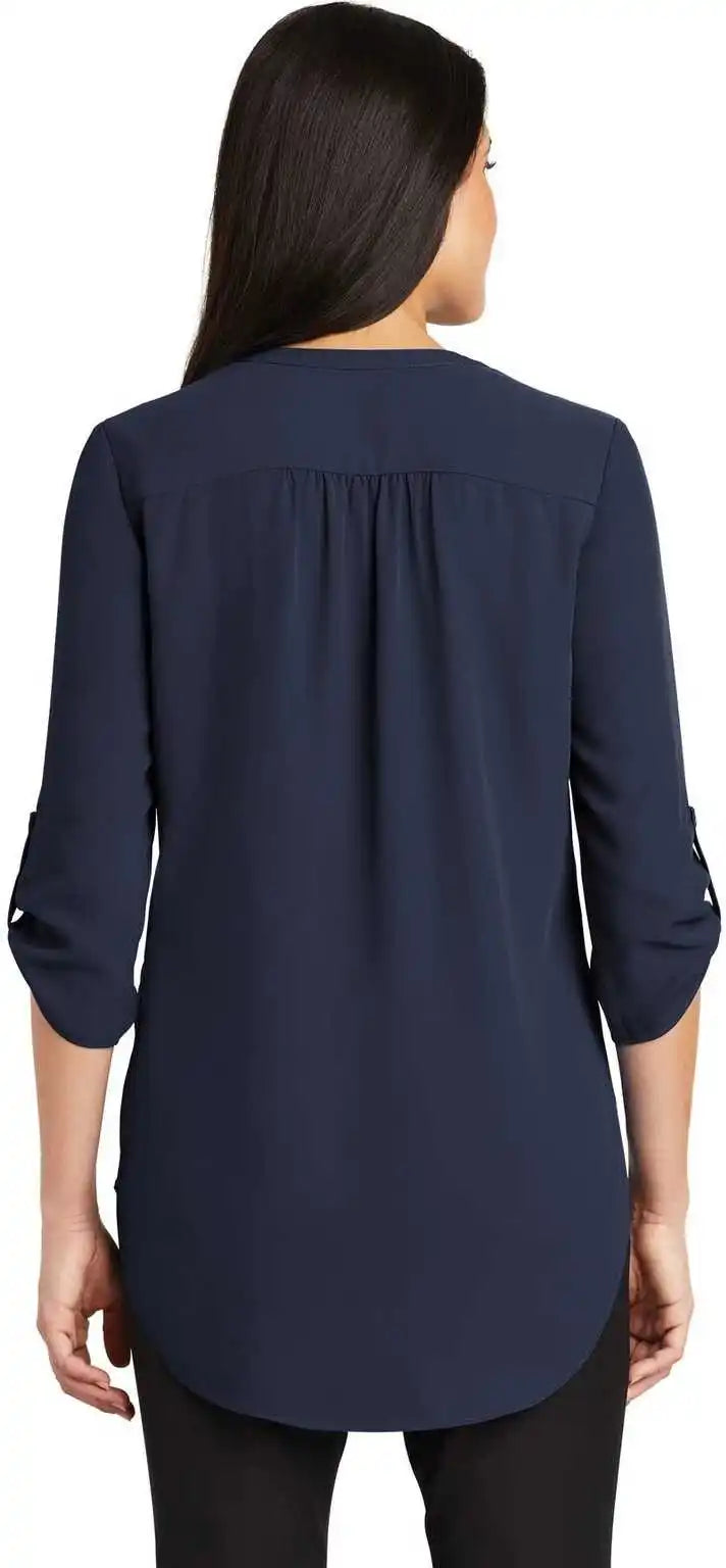 Port Authority Lw701 Ladies 3/4-sleeve Tunic Blouse - True Navy