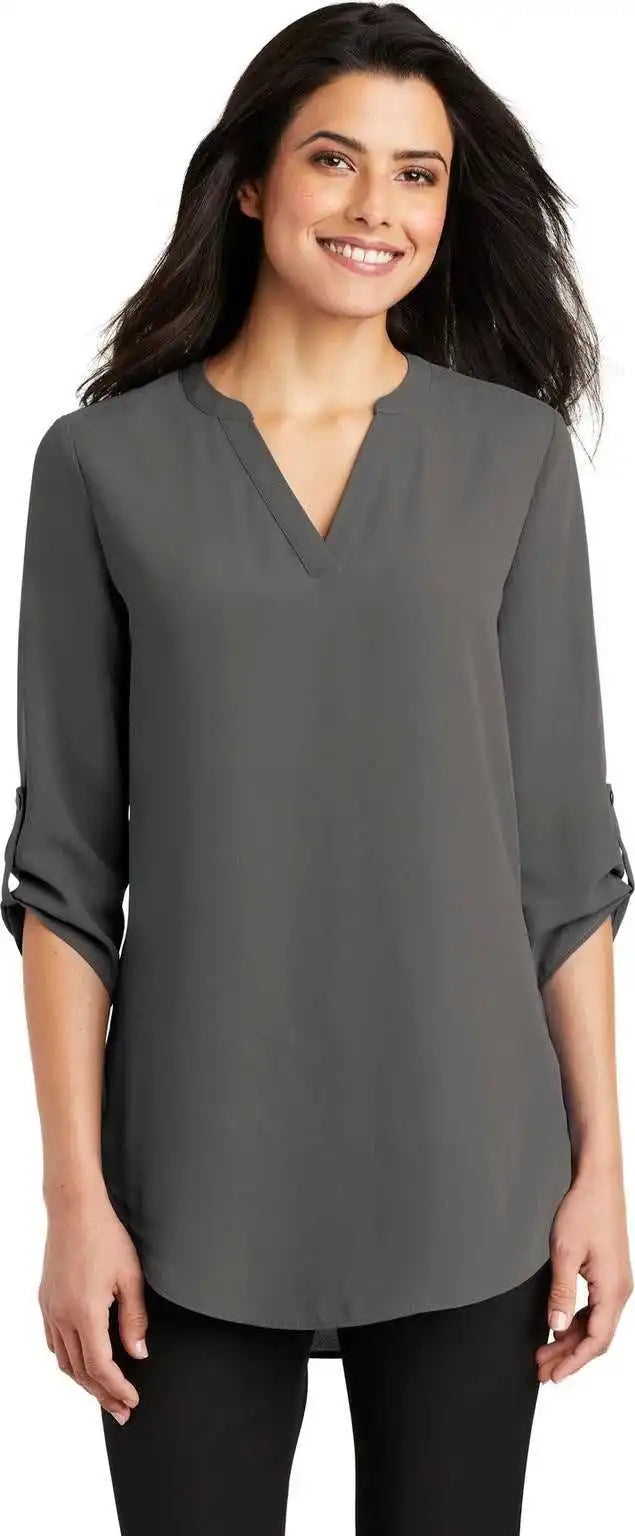Port Authority Lw701 Women’s 3/4-sleeve Tunic Blouse - Sterling Grey