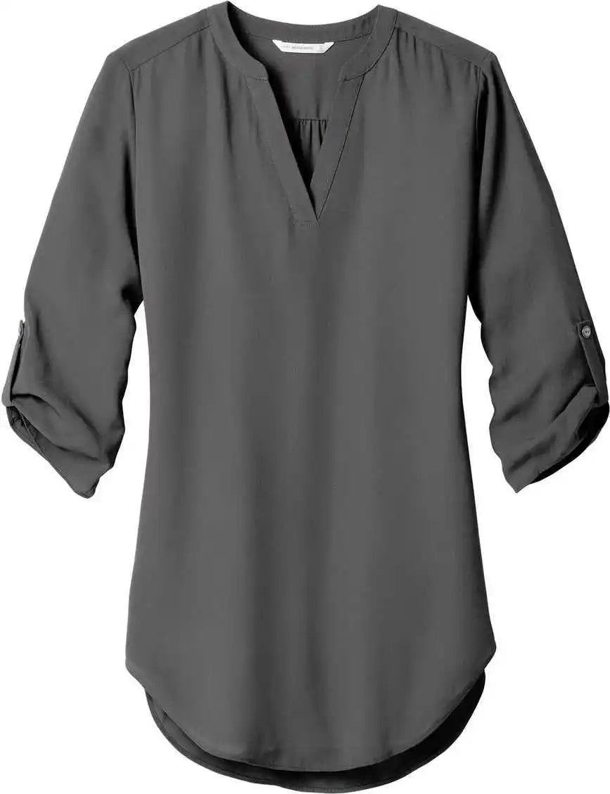 Port Authority Lw701 Women’s 3/4-sleeve Tunic Blouse - Sterling Grey