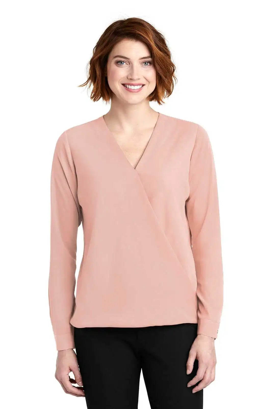Port Authority Lw702 Ladies Wrap Blouse - Rose Quartz